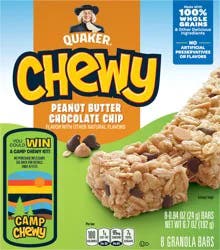 Quaker Granola Bars, Chewy, Peanut Butter Chocolate Chip