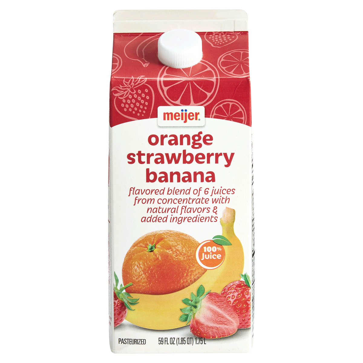 slide 1 of 1, Meijer Orange Strawberry Banana 100% Juice, 59 fl oz