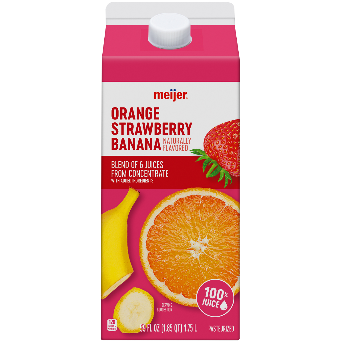 slide 1 of 5, Meijer Orange Strawberry Banana Flavored 100% Fruit Juice - 59 oz, 59 oz