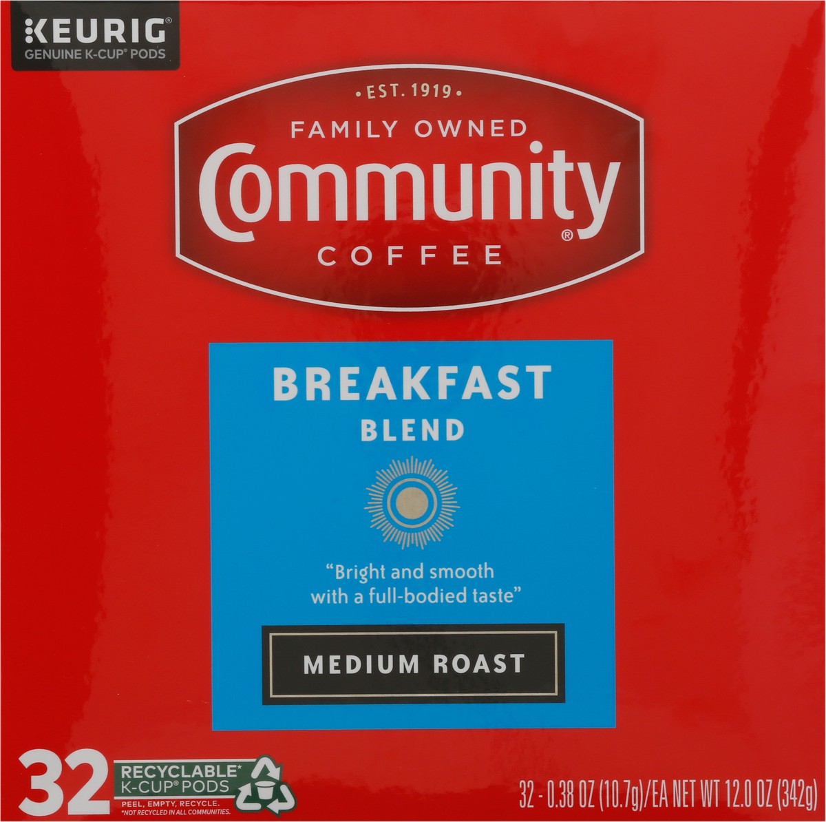 slide 5 of 11, Community Coffee Breakfast Blend Single Serve, 32 ct
