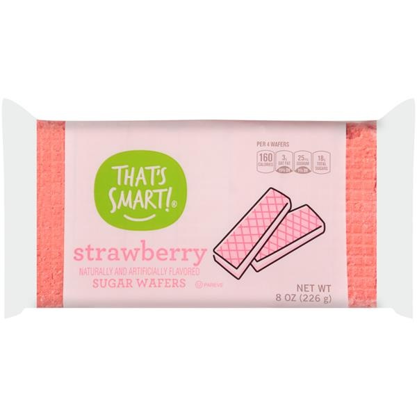 slide 1 of 1, That's Smart! Strawberry Sugar Wafers, 8 oz