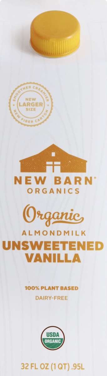 slide 8 of 11, New Barn Organics Unsweetened Vanilla Almondmilk 32 fl oz, 32 fl oz