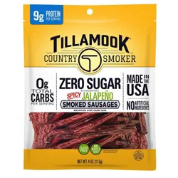 Tillamook Country Smoker Zero Sugar Spicy Jalapeno Smoked Sausages