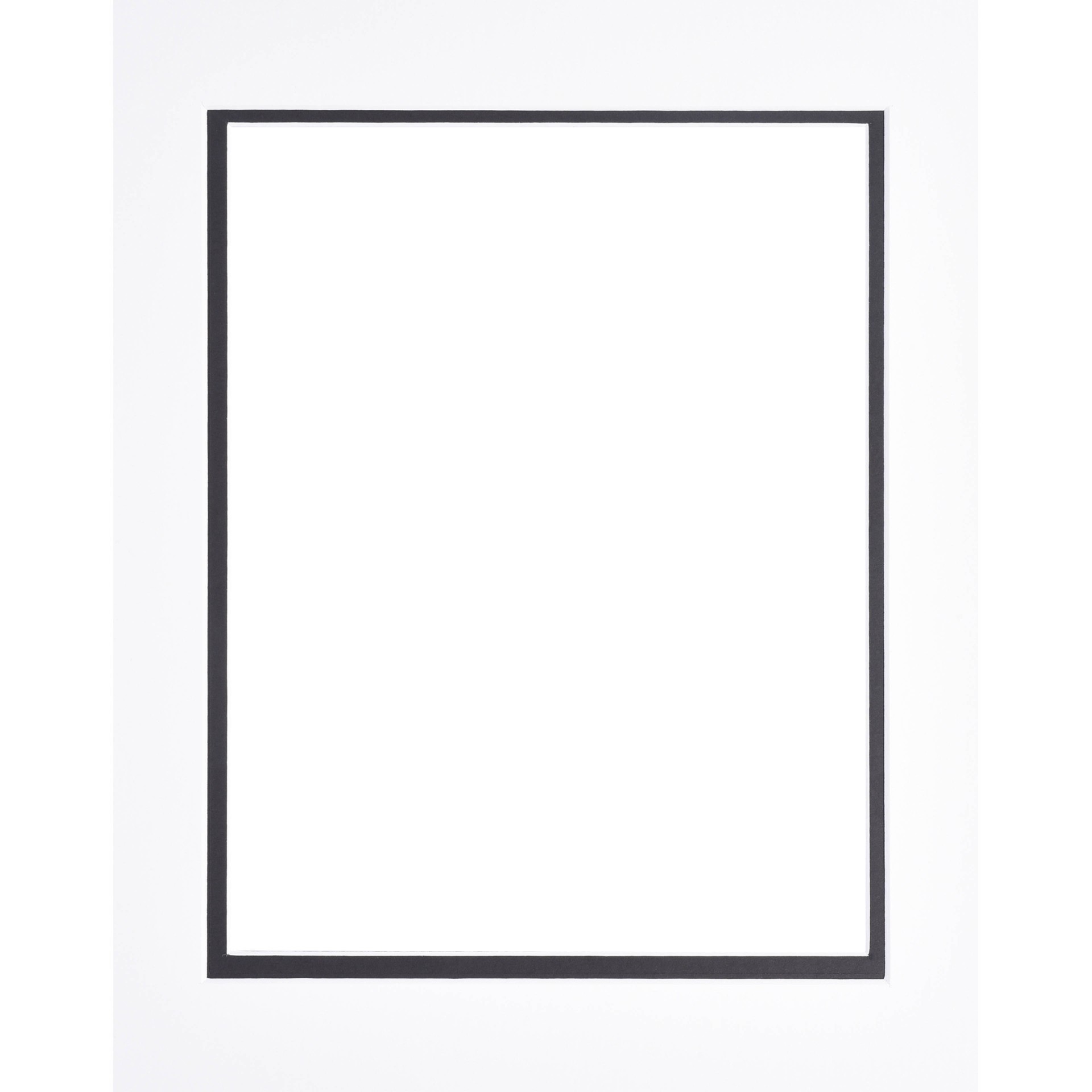 slide 2 of 2, 11" X 14" White & Black Double Mat By Studio Decor, 8.5" X 11" Opening Size, 8.5 in x 11 in