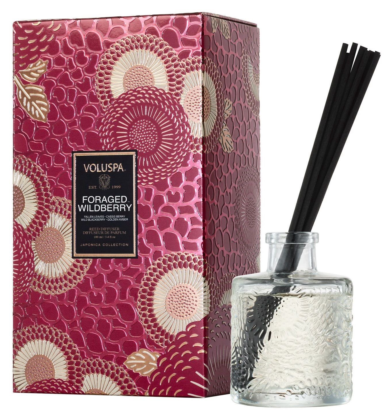 slide 1 of 1, Voluspa Foraged Wildberry Reed Diffuser, 3.4 oz