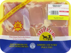 Miller Poultry Boneless Skinless Fresh Chicken Thighs