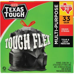 H-E-B Texas Tough Flex Drawstring 33 Gallon Trash Bags