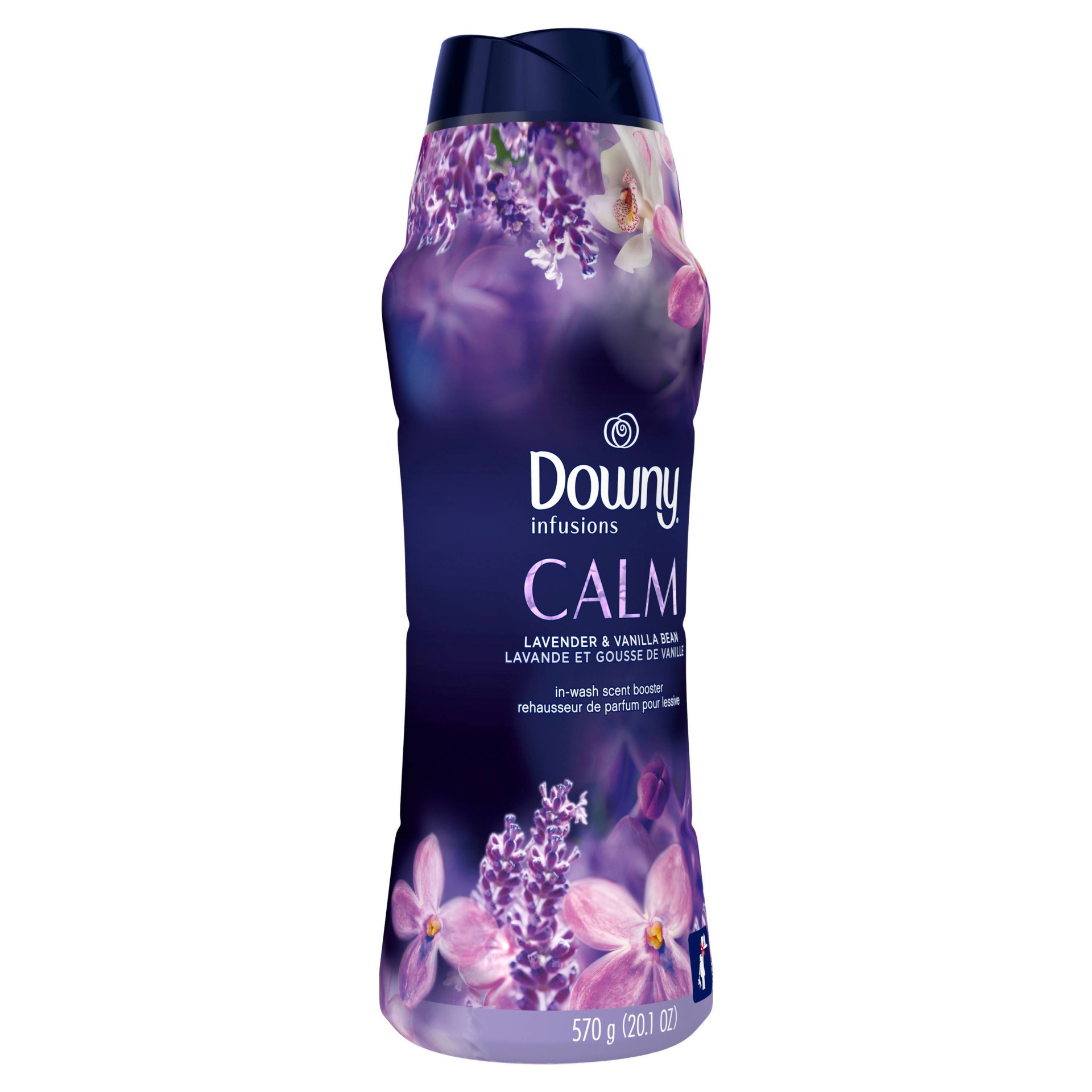 slide 1 of 1, Downy Infusions In-Wash Scent Booster Beads, Calm, Lavender and Vanilla Bean, 20.1 oz