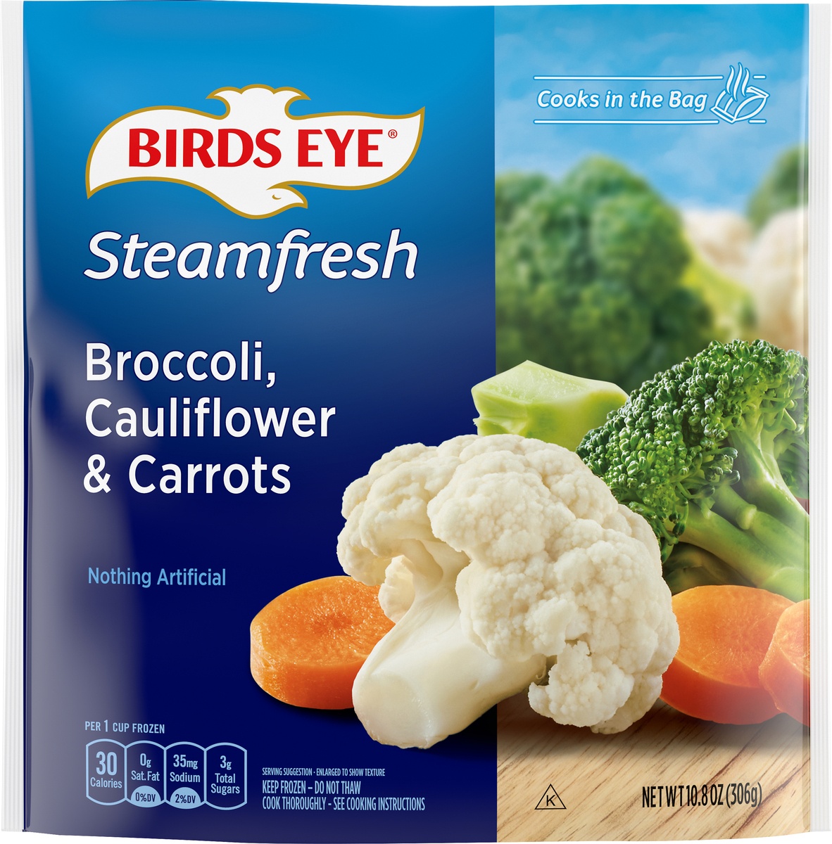 slide 9 of 10, Birds Eye Steamfresh Selects Frozen Broccoli Cauliflower Carrots, 12 oz