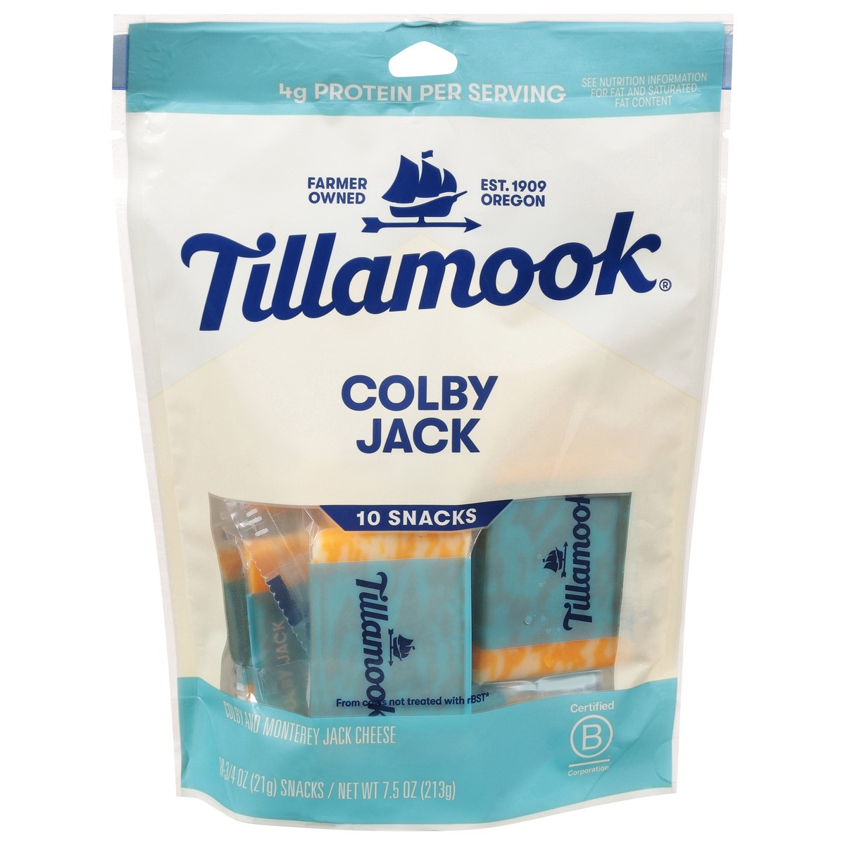 slide 1 of 10, Tillamook Colby Jack Cheese 10 - 0.75 oz Snacks, 10 ct