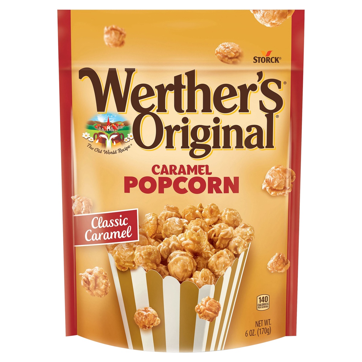 slide 1 of 1, Werther's Original Werthers Original Caramel Popcorn, Resealable Pouch, 6 Oz, 6 oz