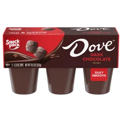 Dove Snack Pack DOVE Dark Chocolate Pudding Cups, 3.25 oz. 6-Count