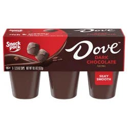Dove Snack Pack DOVE Dark Chocolate Pudding Cups, 3.25 oz. 6-Count
