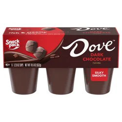 Snack Pack DOVE Dark Chocolate Pudding Cups, 3.25 oz. 6-Count