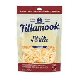 Tillamook Shreds Italian 4 Cheese Cheese 8 oz