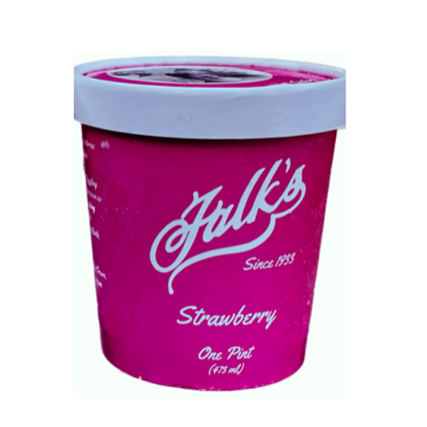 slide 1 of 1, Falk's Strawberry Ice Cream, 1 pint