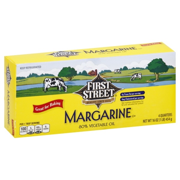 slide 1 of 6, First Street Margarine Quarters, 1 lb