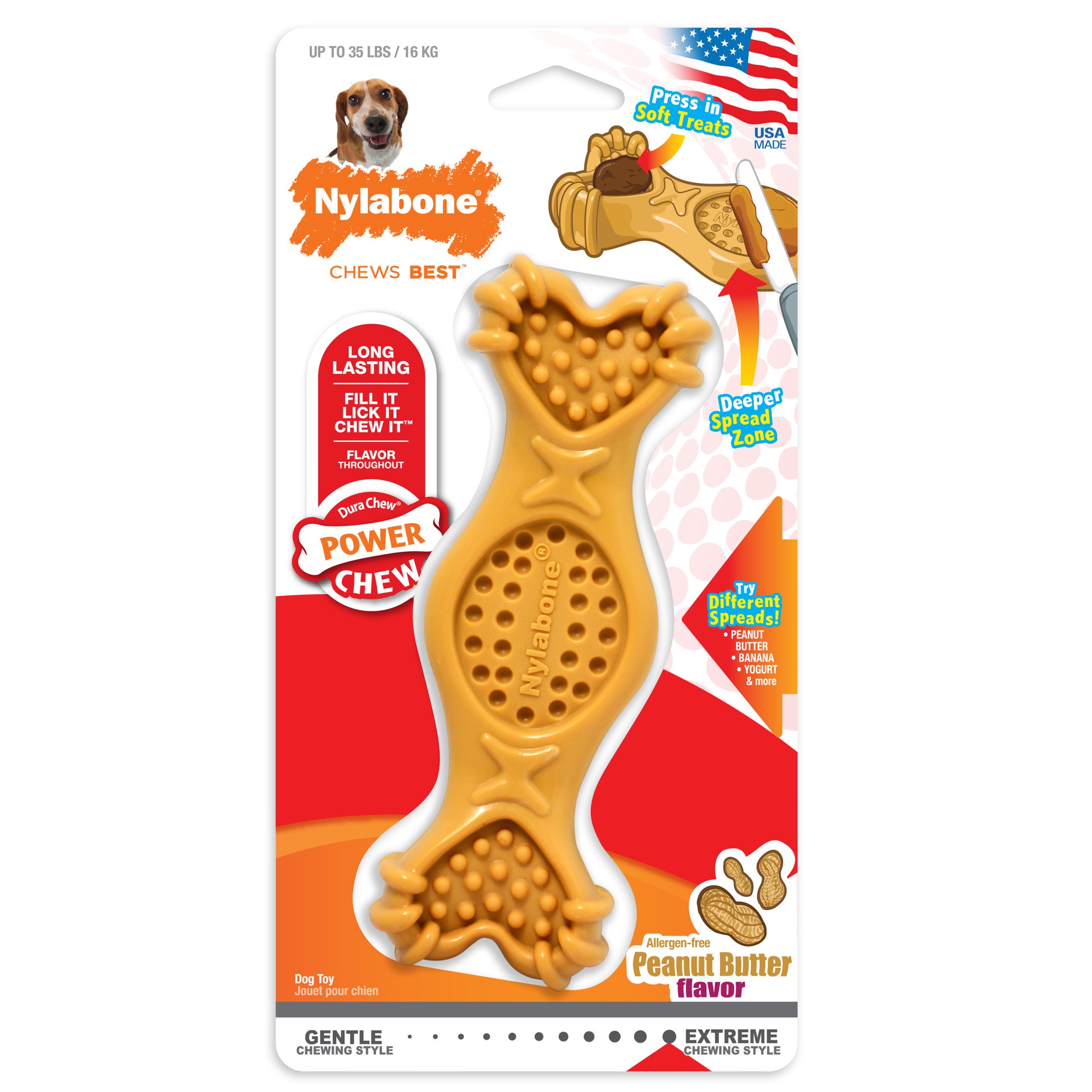 slide 1 of 10, Nylabone DuraChew Spread & Treat Chew Dog Toy, MED