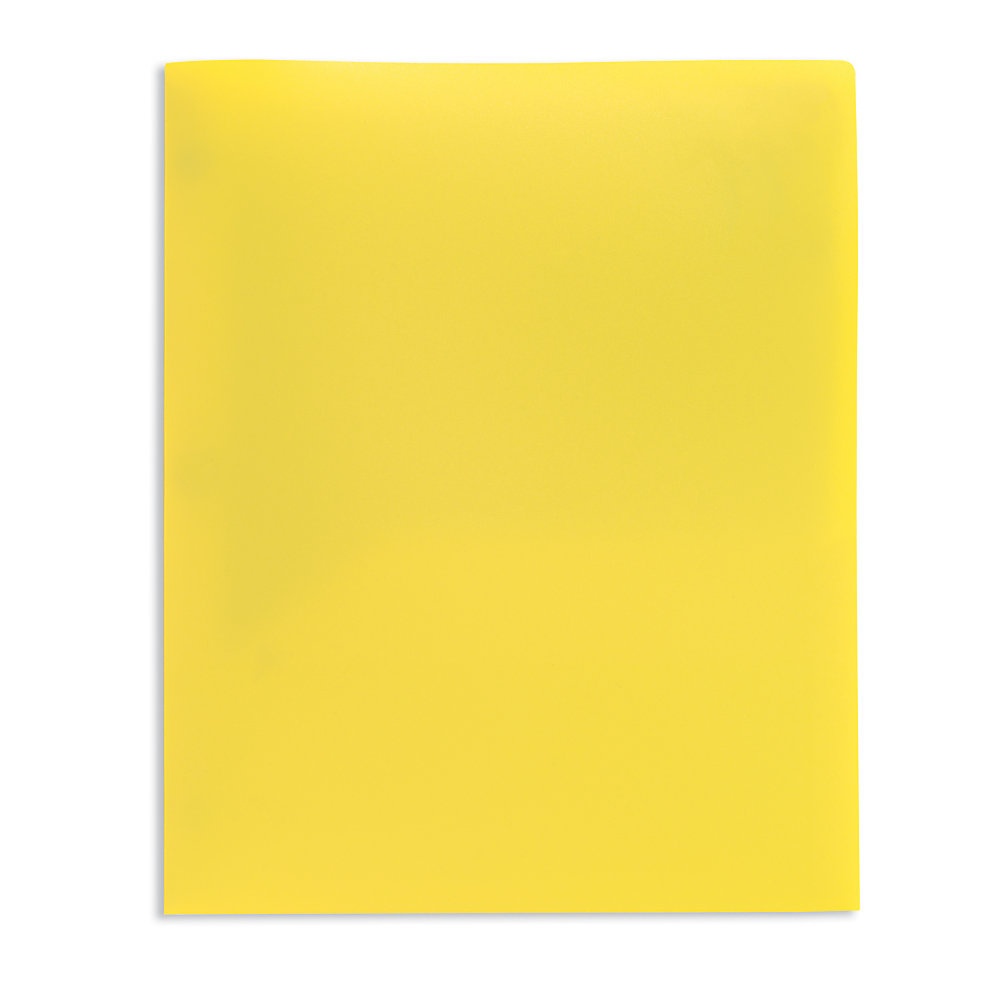 slide 1 of 2, Office Depot Brand School-Grade 2-Pocket Poly Folder, Letter Size, Yellow, 1 ct