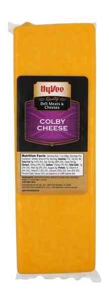 slide 1 of 1, Hy-Vee Quality Colby Cheese, per lb