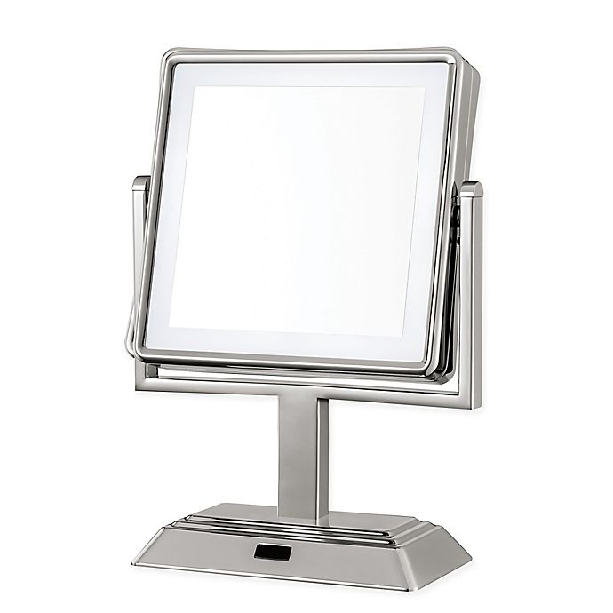 slide 1 of 1, Conair Square LED 1x/5x Lighted Vanity Mirror - Satin Nickel, 1 ct