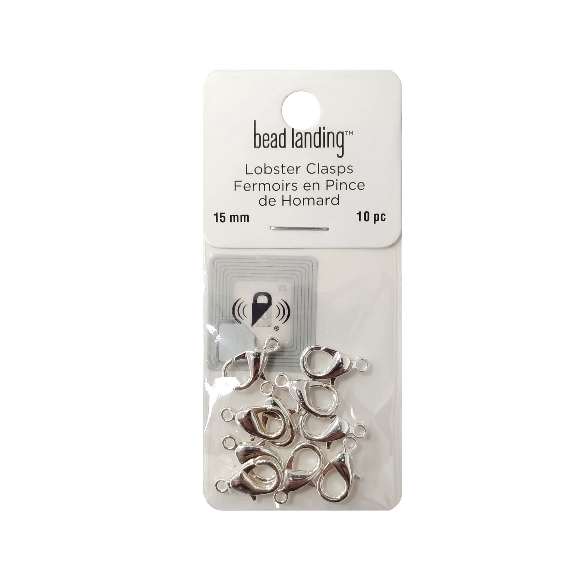 slide 4 of 5, 15mm Silver Finish Lobster Clasps, 10ct. By Bead Landing, 15mm