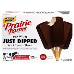 Prairie Farms Just Dipped Ice Cream Bars, 12 ct