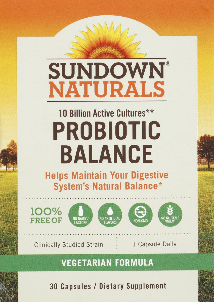 slide 4 of 4, Sundown Naturals Probiotic Balance Dietary Supplement Capsules, 30 ct