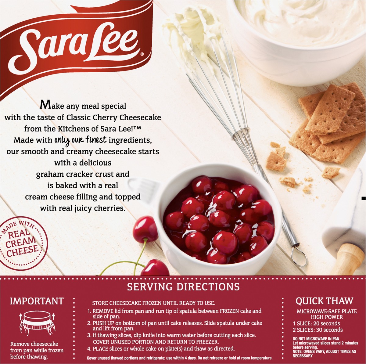 slide 4 of 12, Sara Lee Classic Style Cheesecake 7" Cherry 19oz, 19 oz