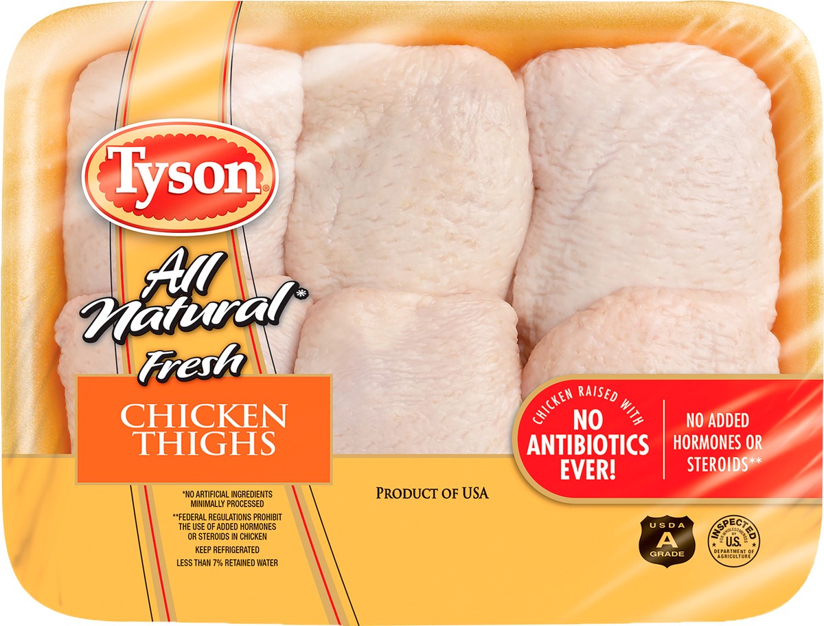 slide 3 of 3, Tyson All Natural Fresh Chicken Thighs 1 ea, per lb