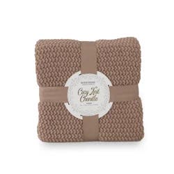 BERKSHIRE BLANKET Berkshire Seed Knit Chenille Throw Chino, 50 In X 70 In