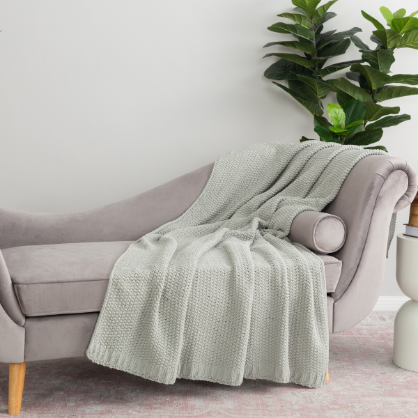 slide 9 of 13, BERKSHIRE BLANKET Berkshire Seed Knit Chenille Throw Vintage Jade, 50 in x 70 in, 50 inx70 in