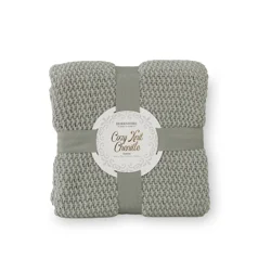 Berkshire Blanket Seed Knit Chenille Throw Vintage Jade, 50 in x 70 in