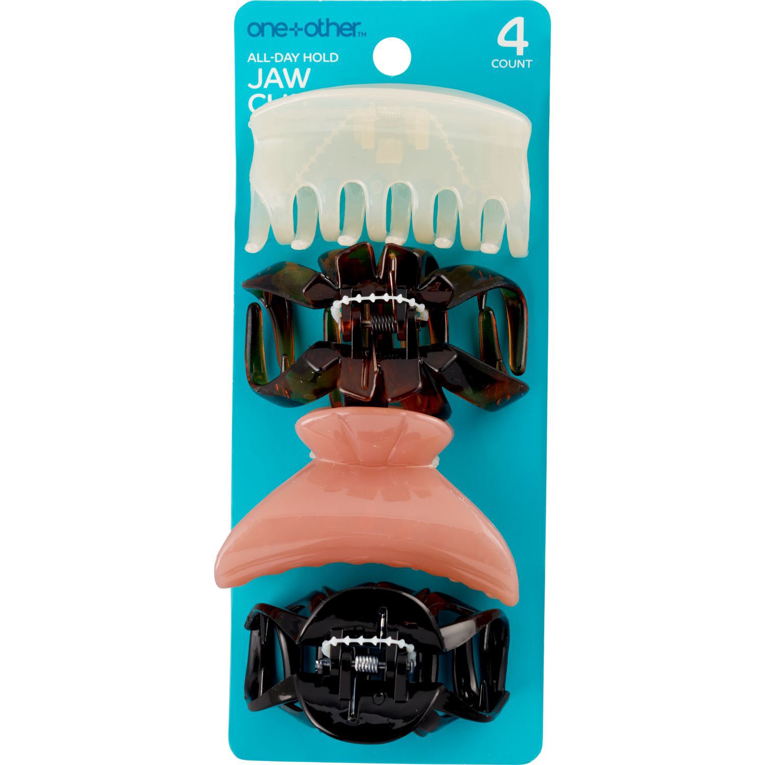 slide 1 of 6, One+other All-Day Hold Jaw Clips, Assorted Colors, 4 ct, 4 ct