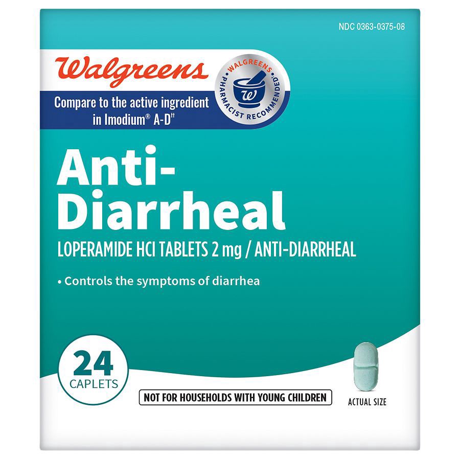 slide 1 of 5, Walgreens Anti-Diarrheal Caplets, 24 ct