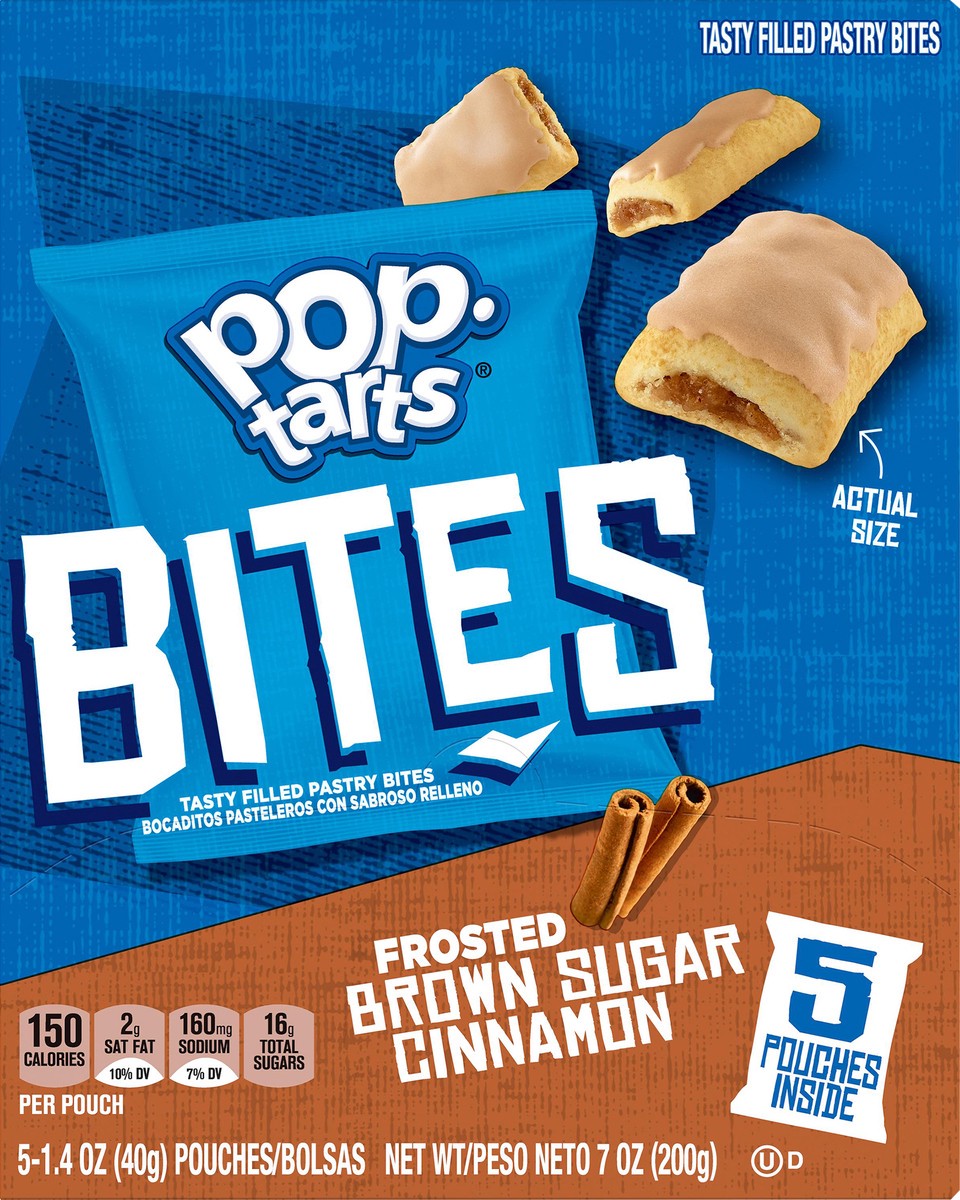 slide 10 of 10, Pop-Tarts Bites Tasty Filled Pastry Bites Frosted Brown Sugar Cinnamon, 7 oz, 5 Count, 7 oz