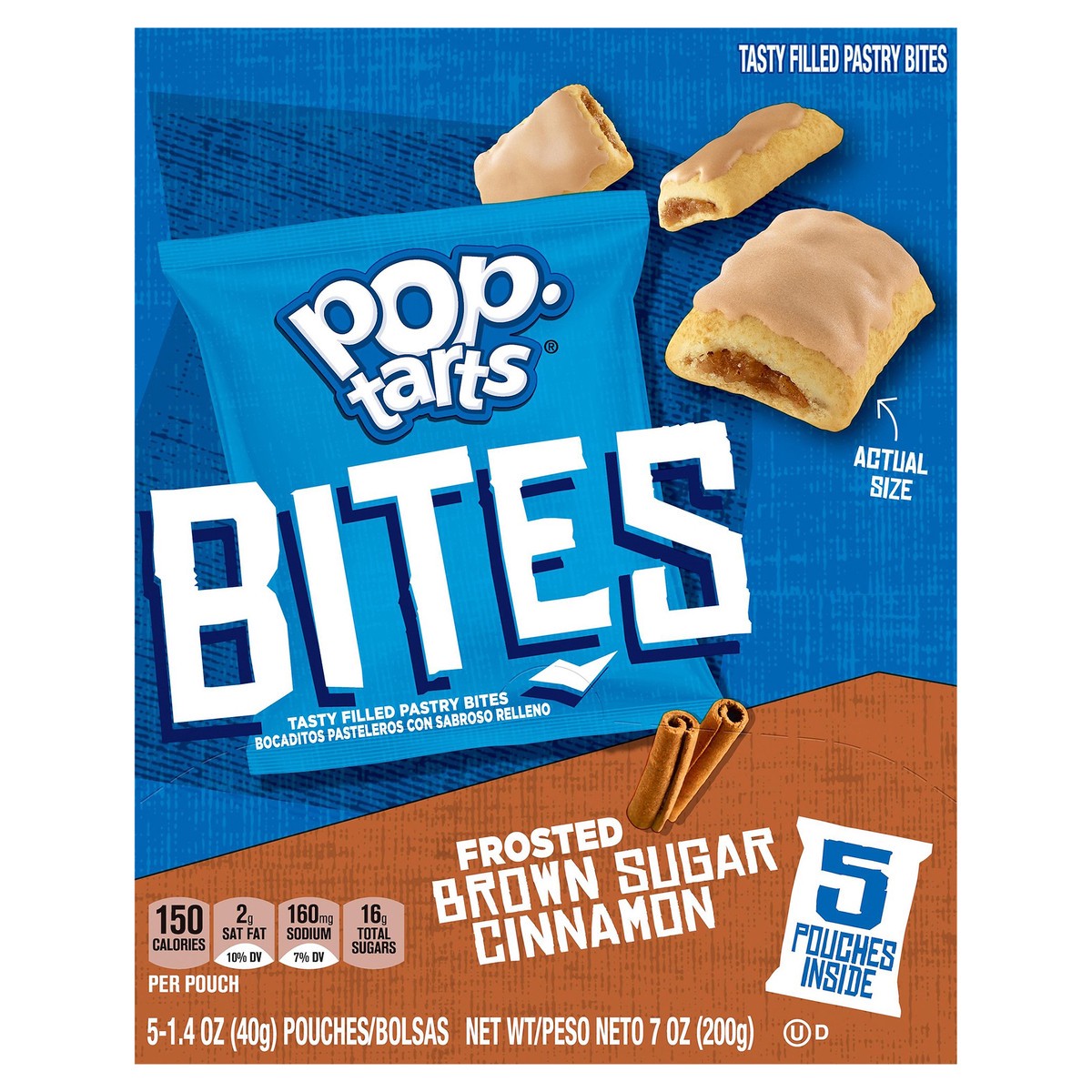 slide 1 of 10, Pop-Tarts Bites Tasty Filled Pastry Bites Frosted Brown Sugar Cinnamon, 7 oz, 5 Count, 7 oz