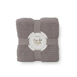 Berkshire Blanket Seed Knit Chenille Throw Steel Grey, 50 in x 70 in