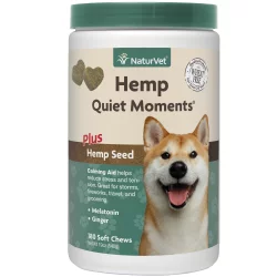 NaturVet Quiet Moments Plus Hemp Calming Aid Soft Chews for Dogs