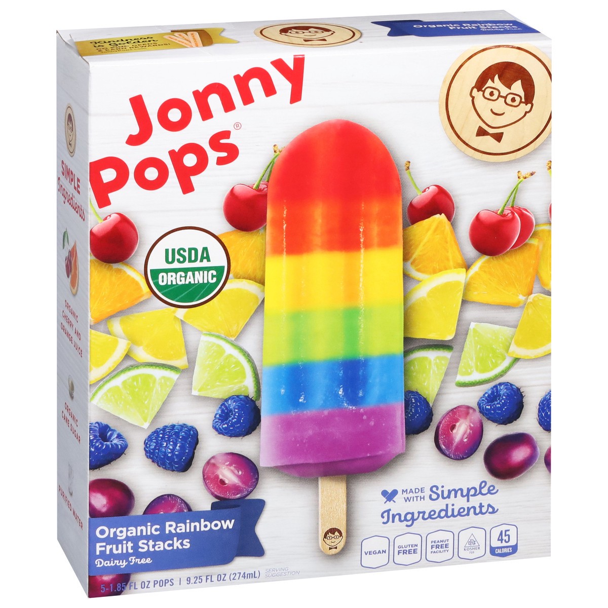 slide 5 of 15, Jonny Pops, Rainbow Popsicle, 5 Ct, 9.25 Oz, 9.25 oz