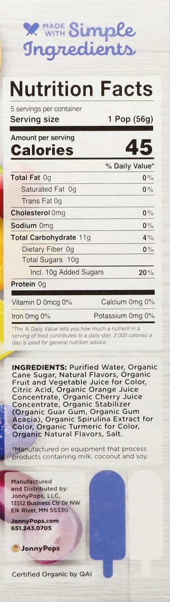 slide 10 of 15, Jonny Pops, Rainbow Popsicle, 5 Ct, 9.25 Oz, 9.25 oz