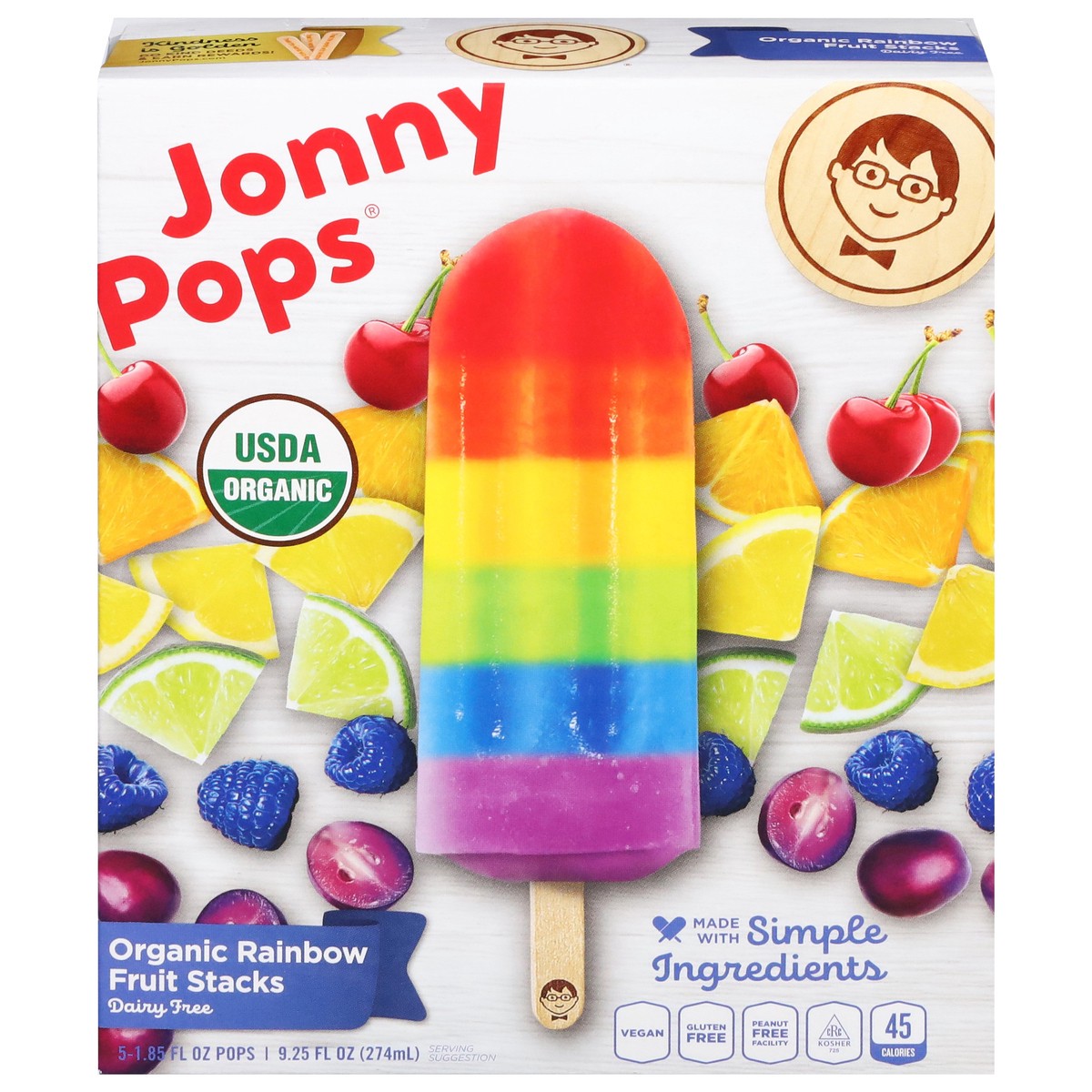 slide 7 of 15, Jonny Pops, Rainbow Popsicle, 5 Ct, 9.25 Oz, 9.25 oz