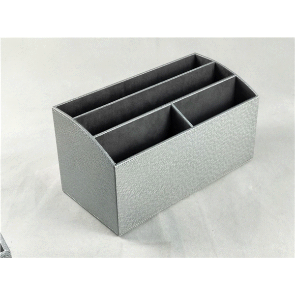 slide 1 of 3, Desk Organizer Metallic Silver /Gray, 1 ct