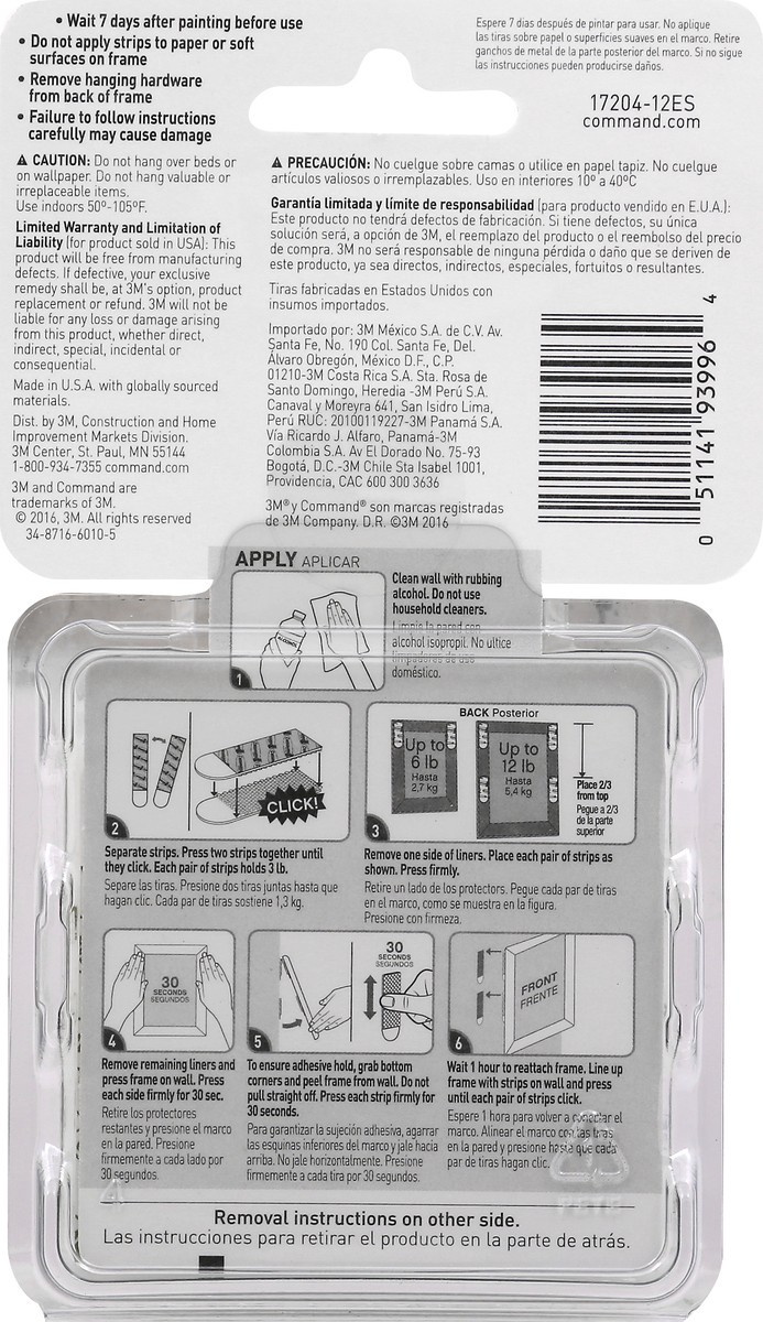 slide 5 of 6, Command Picture Hanging Strips 12 ea, 12 ct