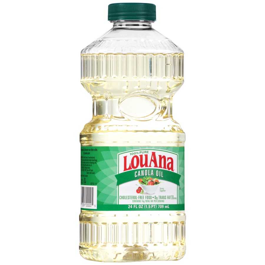 slide 2 of 8, LouAna 100% Pure Canola Oil, 24 fl oz