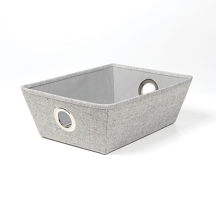 slide 1 of 1, SALT Arrow Weave Shallow Grommet Storage Bin - Grey, 1 ct