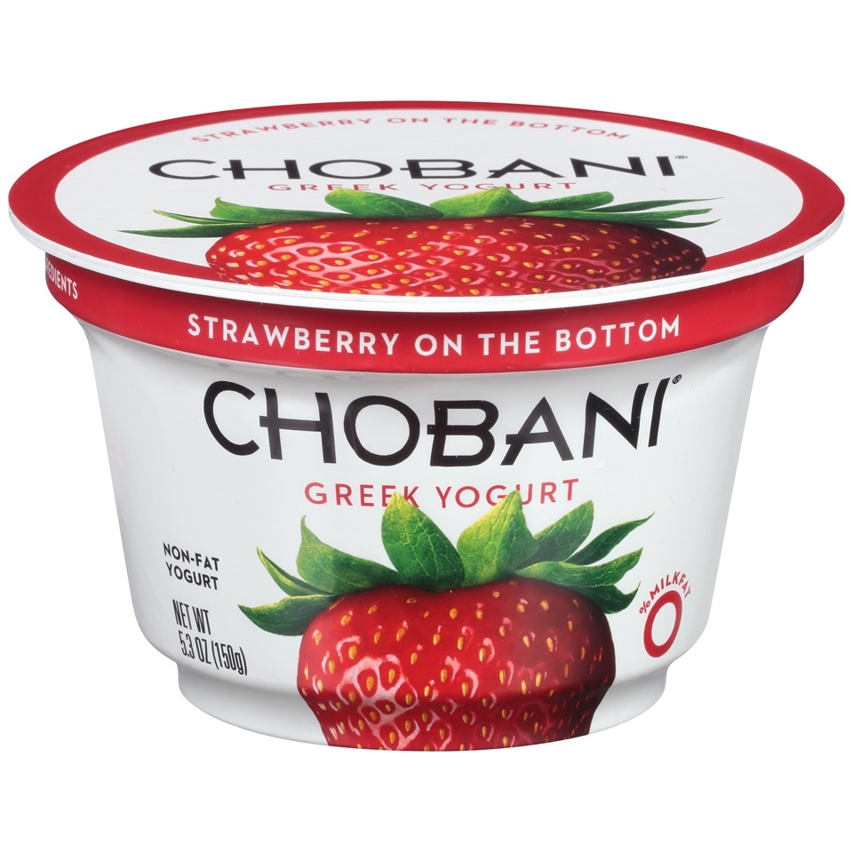 slide 1 of 1, Chobani Strawberry on the Bottom Non-Fat Greek Yogurt, 5.3 oz