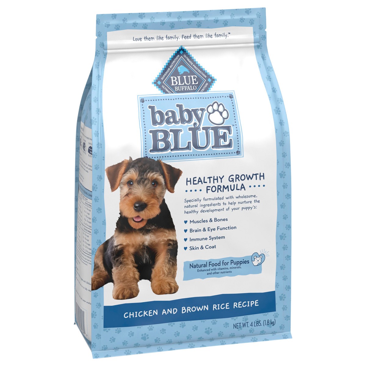 slide 2 of 4, Blue Buffalo Baby BLUE Natural Dry Food for Puppies, Healthy Growth Formula with DHA, Savory Chicken Recipe, 4-lb Bag, 4 lb