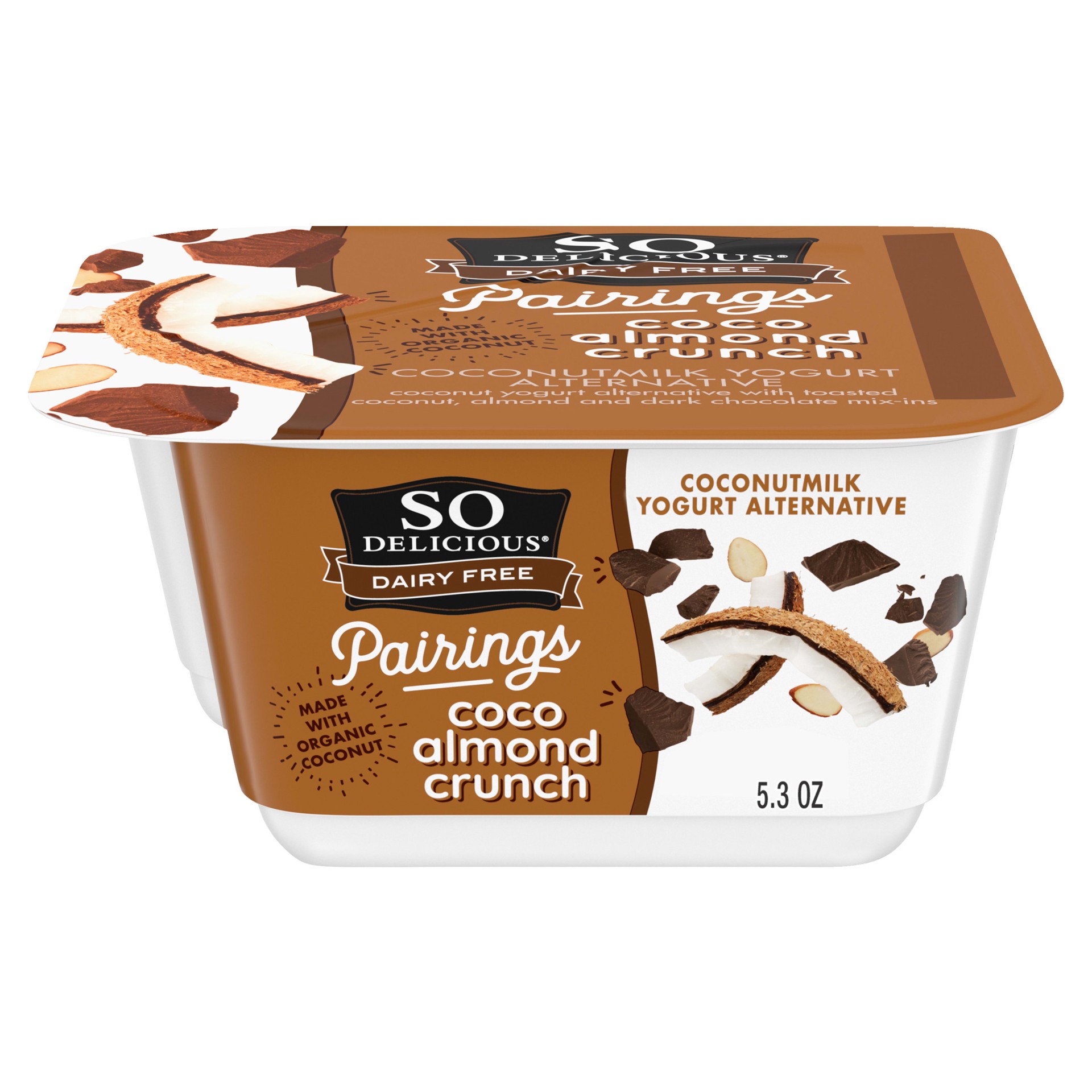 slide 1 of 9, So Delicious Dairy Free Pairings Coconut Milk Yogurt Alternative, Coco Almond Crunch, 5.3 oz., 5.3 oz