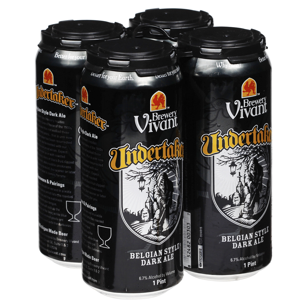 slide 4 of 5, Brewery Vivant Undertaker Dark Ale, 4 ct; 16 oz